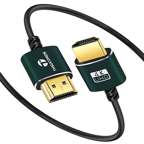 Thsucords Slim HDMI Kábel 1FT, Ultra Lágy & Vékony HDMI-HDMI Kábel, Extrém Rugalmas & Sovány HDMI Vezeték