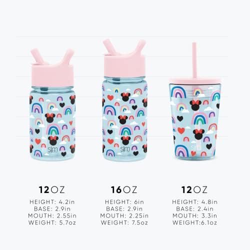 Egyszerű, Modern Disney Gyerekek, Víz, Üveg, Műanyag BPA Mentes Tritan Csésze szivárgásmentes Szalma Fedél