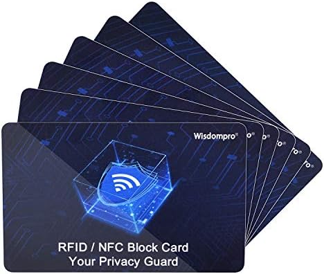 Wisdompro RFID Kártya Blokkolja, 6 darab Érintés nélküli NFC Bank Betéti bankkártya Útlevél Protector