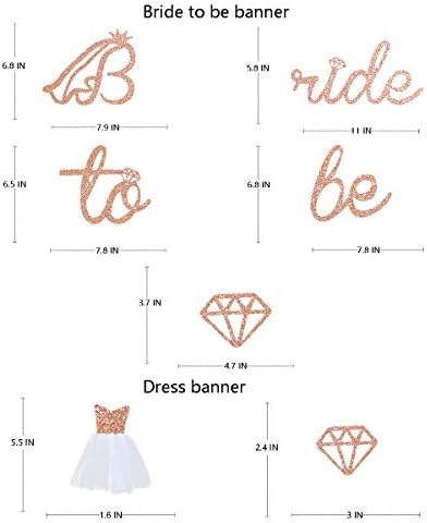 pinkblume Rose Arany Menyasszony Banner Tábla Kétoldalas Csillogó Papír 3D-s Esküvői Ruha Gyémánt Menyasszony