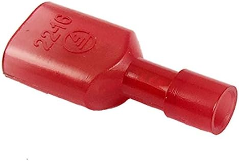 Új Lon0167 10 Db 22-16 AWG 6.35 mm-es Férfi Teljesen Szigetelt Terminál Piros(10 Stk. 22-16 AWG 6,35 mm