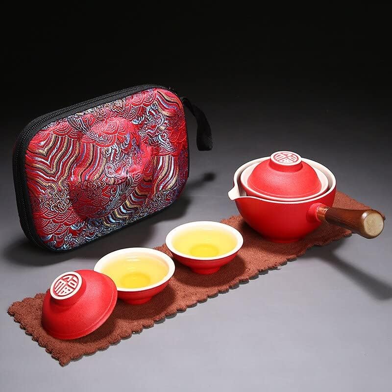 Hordozható Teaware Hivatal Kínai Kerámia Teáskanna Meghatározott Utazási teáskészlet a Porcelán Teáscsésze