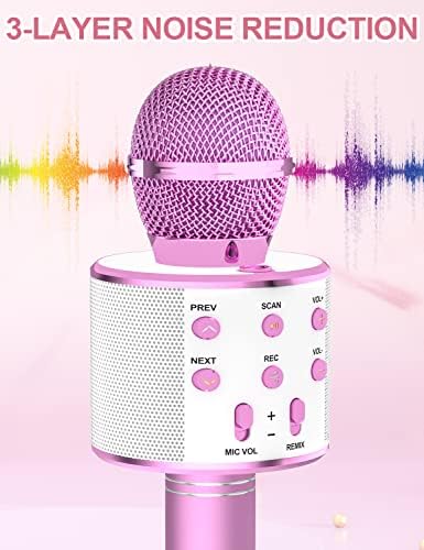 Amazmic Karaoke Mikrofon Gyerekeknek, Kézi Bluetooth Mikrofon Karaoke, Ajándék Gyerekeknek Fiúk/Lányok/Felnőtt
