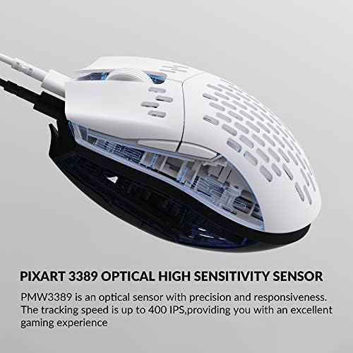Keychron M1 Vezetékes Gaming Mouse PMW3389 Érzékelő 16,000 DPI, 68g Ultra-Könnyű, On-Board Memória, RGB