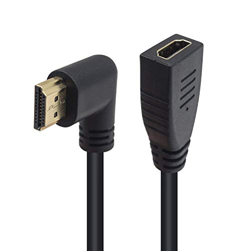 Poyiccot HDMI 2.0 Hosszabbító Kábel 90 Fokos, 2 Méter / 60cm HDMI Extender nagysebességű Bal Szög HDMI